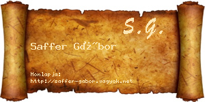 Saffer Gábor névjegykártya